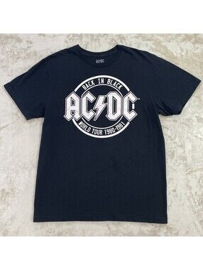 AC/DC “Back in Black” 1980-1981 World Tour Graphic T-Shirt Reprint Mens Size M